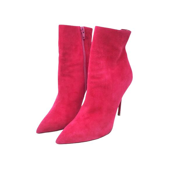 Christian Louboutin So Kate Booty Ankle Heeled Boots Suede 100 Pink Size 38 US 8 - Picture 2 of 13